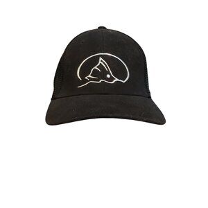 Ball Cap Blazer Black Mesh Back Hat With Fish Logo OSFM Cotton & Polyester